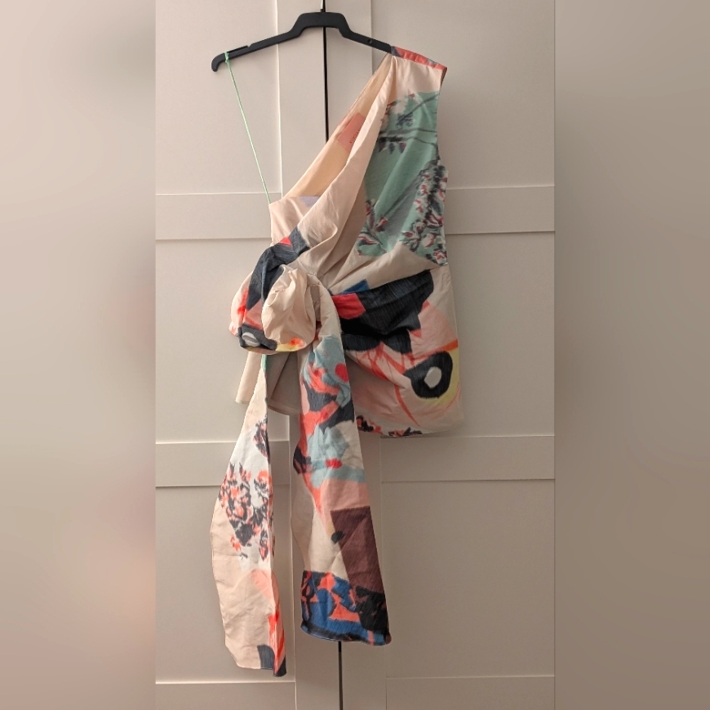 ROKSANDA Floral Print One-Shoulder Blouse